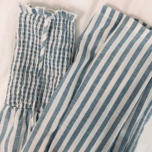 blue striped romper